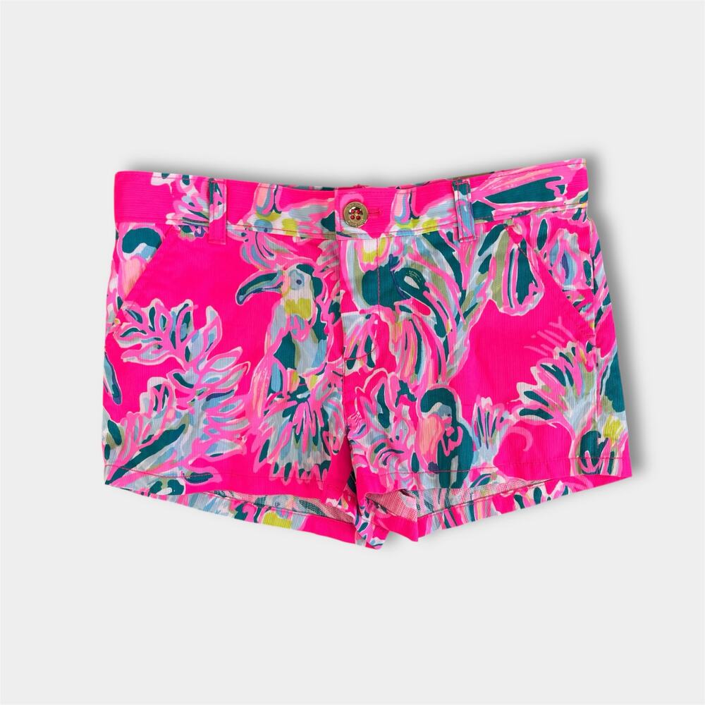 Lilly Pulitzer Mini Callahan Shorts Dragonfruit Toucan Can 10 NWOT